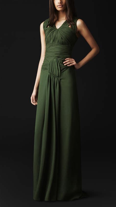 burberry green gown|Burberry style dresses.